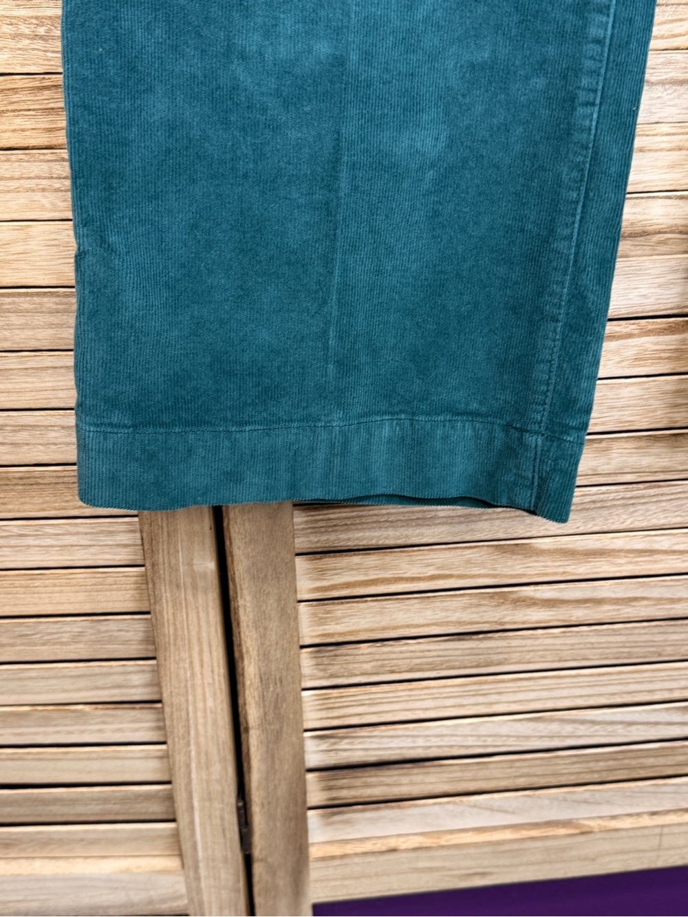 Faherty Women's Green Stretch Cord Wide Leg Pants high-rise fit sea moss size 26 - Picture 3 of 12